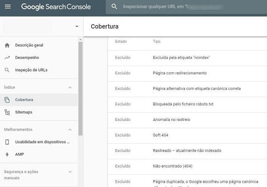 rastreamento e indexação websites