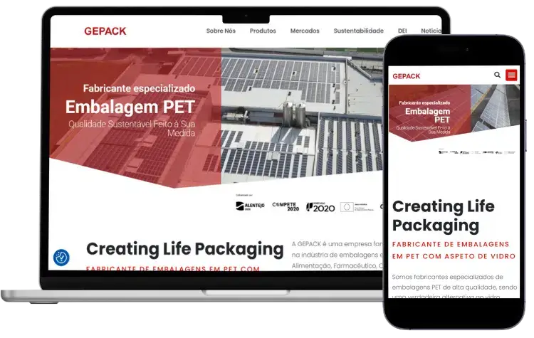 serviço SEO no website gepack