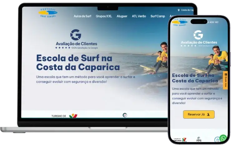 portugal surf school website redesign