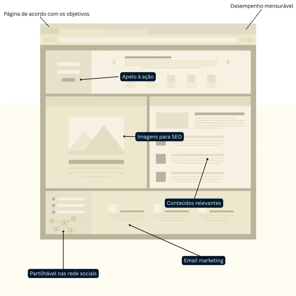 Cada página do site é pensada ao pormenor