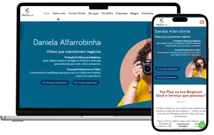 website da motion4u.pt da daniela alfarrobinha