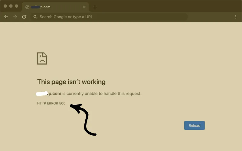 Reparação do erro 500 - Internal Server Error