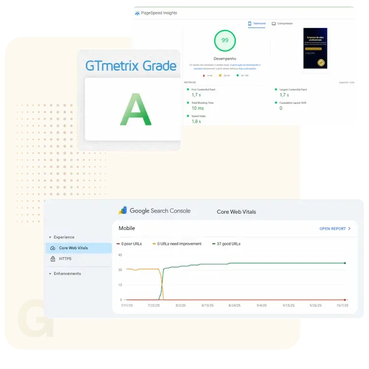 comprovativo velocidade website