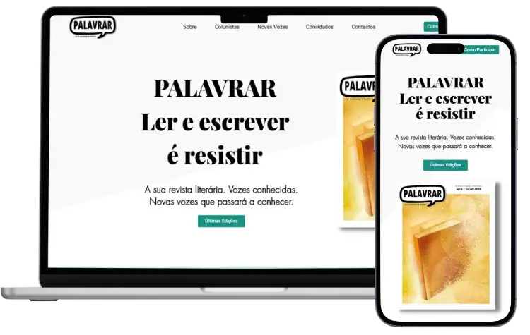 novo website Palavrar feito pela GOODI SITES
