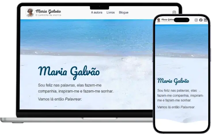 website de autores desenvolvido pela GOODI SITES